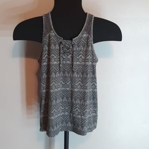 Gray Patterned Tank Top